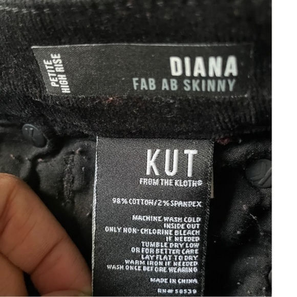Kut From the Kloth Petite High Rise DIANA Fab Ab Skinny Corduroy Pants Size 0P - Picture 11 of 13